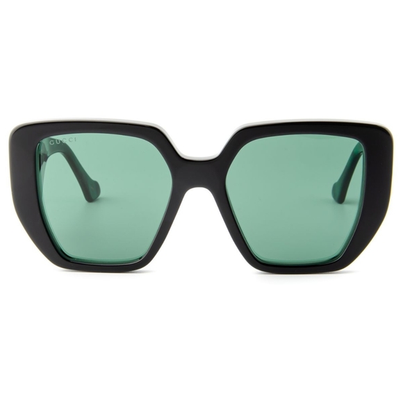 NEW GUCCI OVERSIZED WOMEN'S SUNGLASSES GG0956S 001 BLACK GREEN GUCCI EYEWEAR - Picture 4 of 12